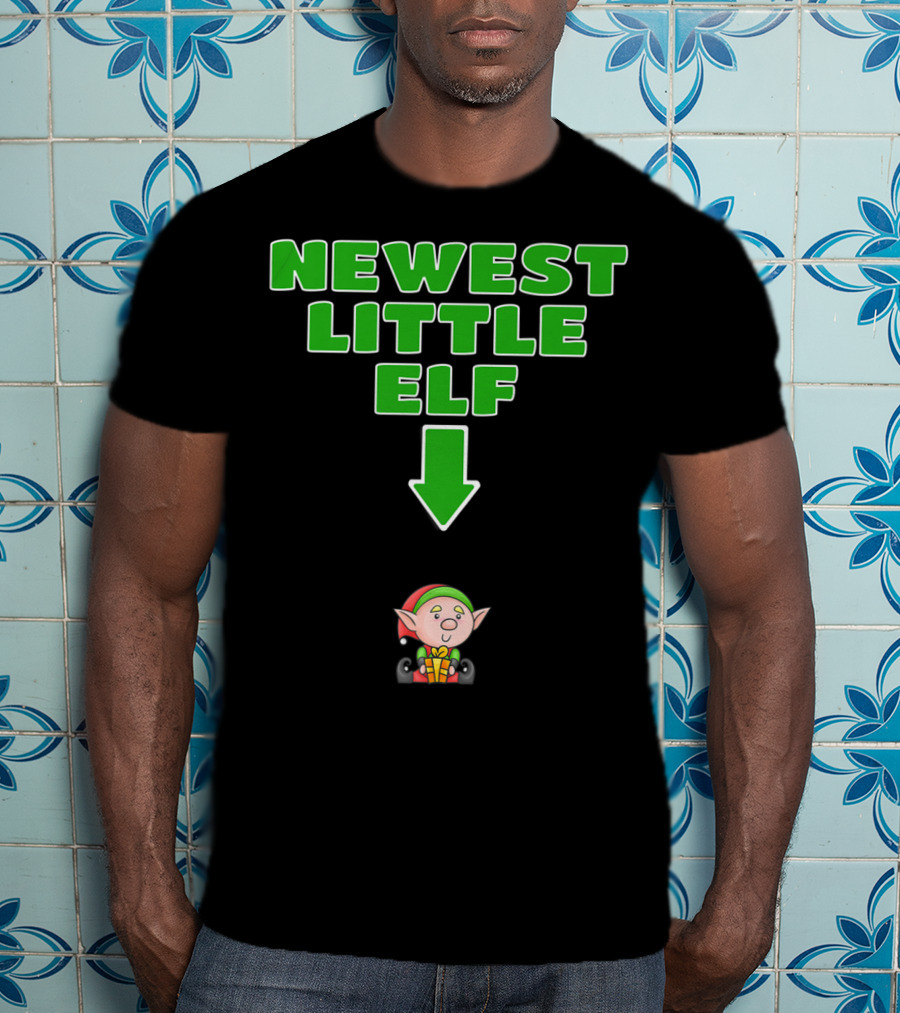 Newest Little Elf Christmas Expecting Mom To Be Pregnant Wife T-Shirt