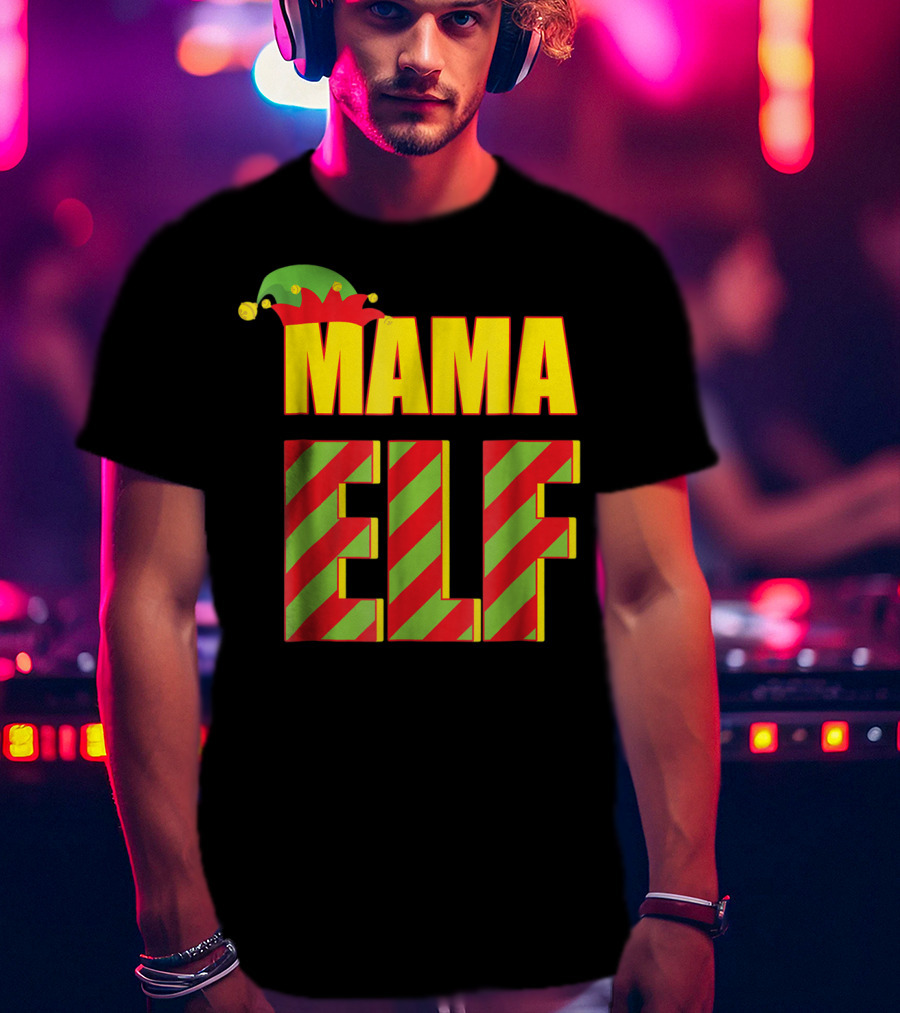Mama Elf Christmas Family Matching Fun Women T-Shirt