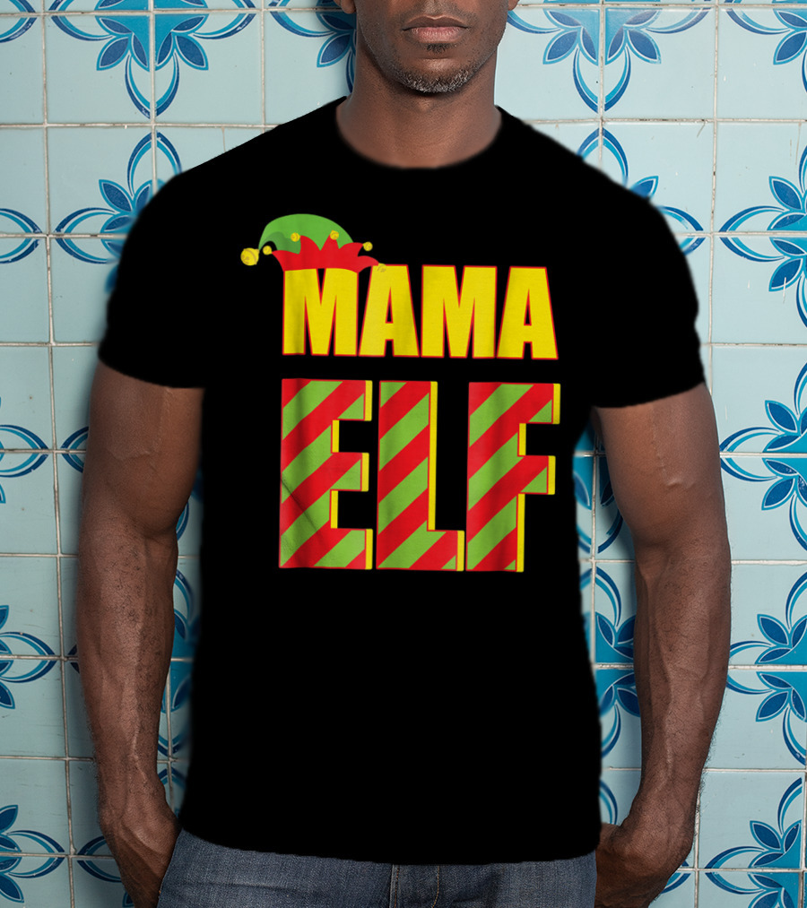 Mama Elf Christmas Family Matching Fun Women T-Shirt