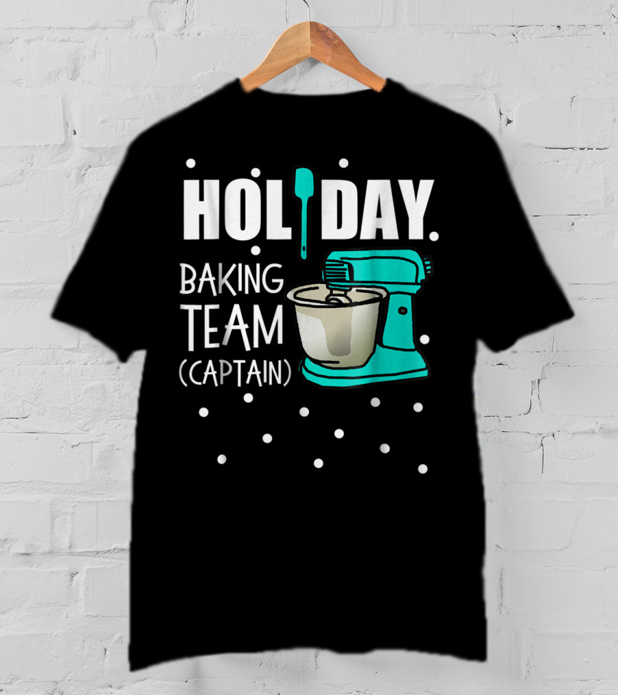 Holiday Baking Team Captain Mixer Snow Dots T-Shirt