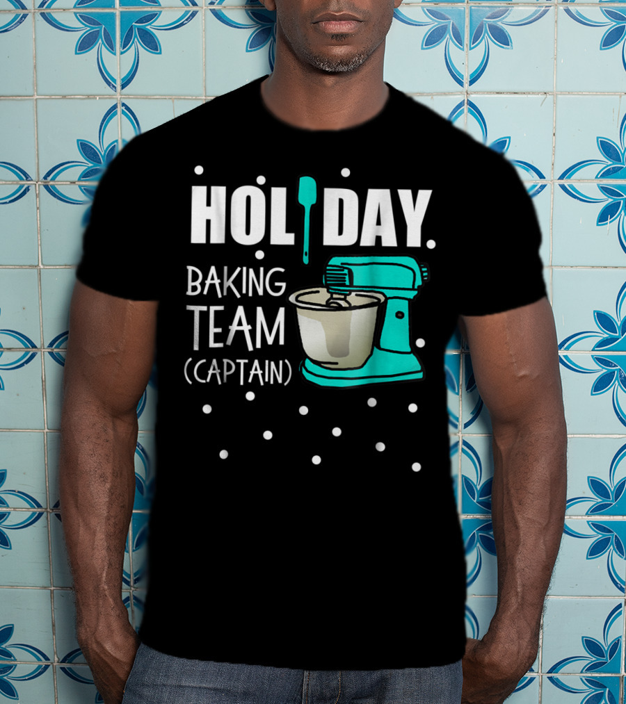 Holiday Baking Team Captain Mixer Snow Dots T-Shirt