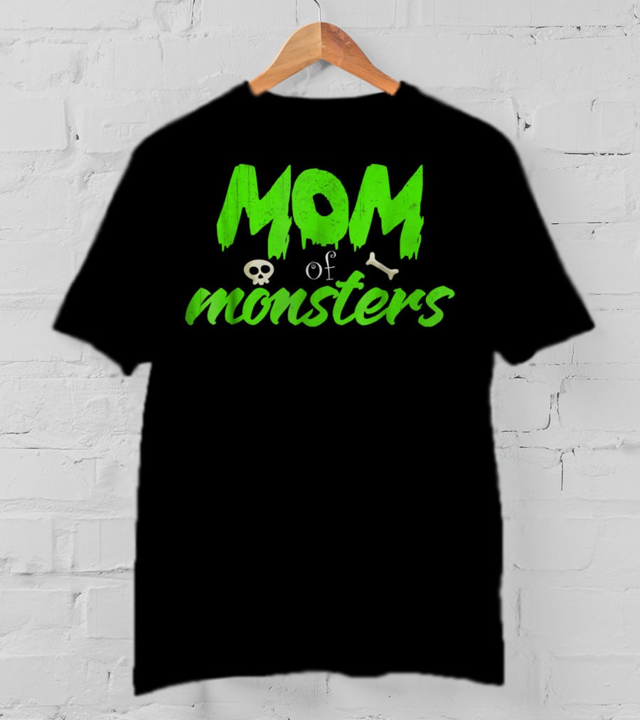 Mom Of Monsters Skull Bone Kids Christmas Girls T-Shirt