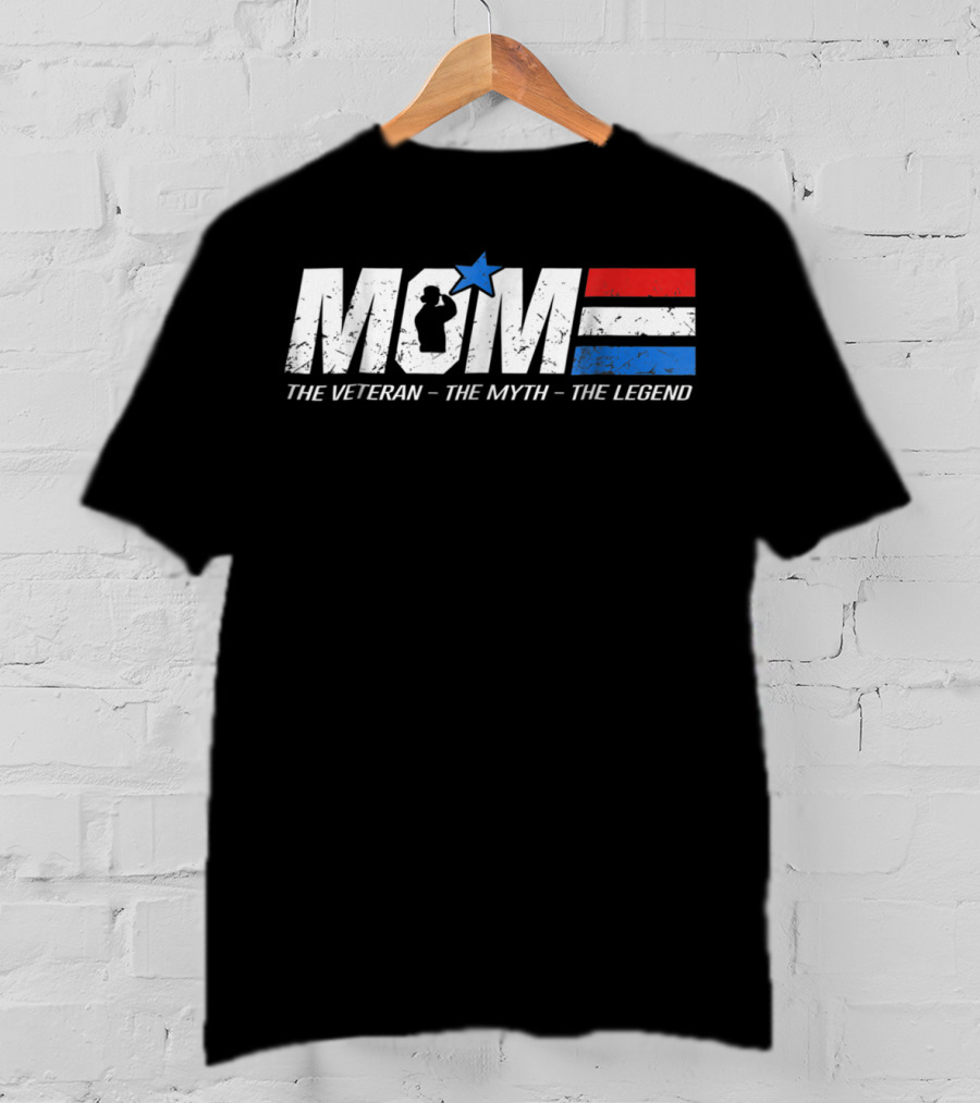 Cool Mom The Veteran The Myth The Legend Star Silhouette Red White Blue T-Shirt