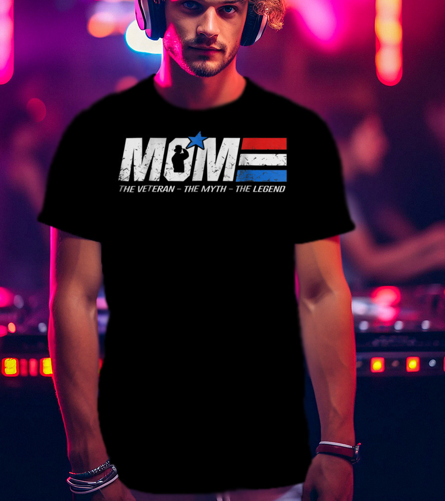 Cool Mom The Veteran The Myth The Legend Star Silhouette Red White Blue T-Shirt
