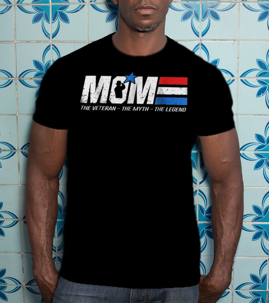 Cool Mom The Veteran The Myth The Legend Star Silhouette Red White Blue T-Shirt
