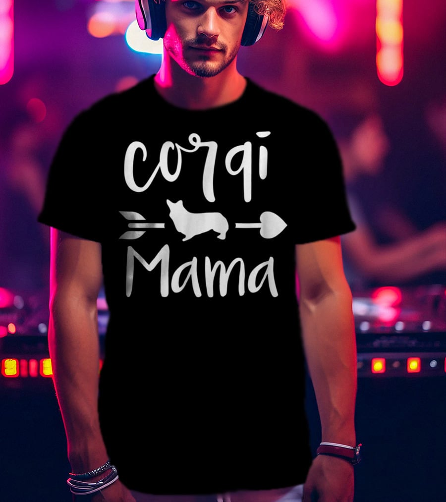 Corgi Mama Heart Arrow Dog Mom Tee92 T-Shirt