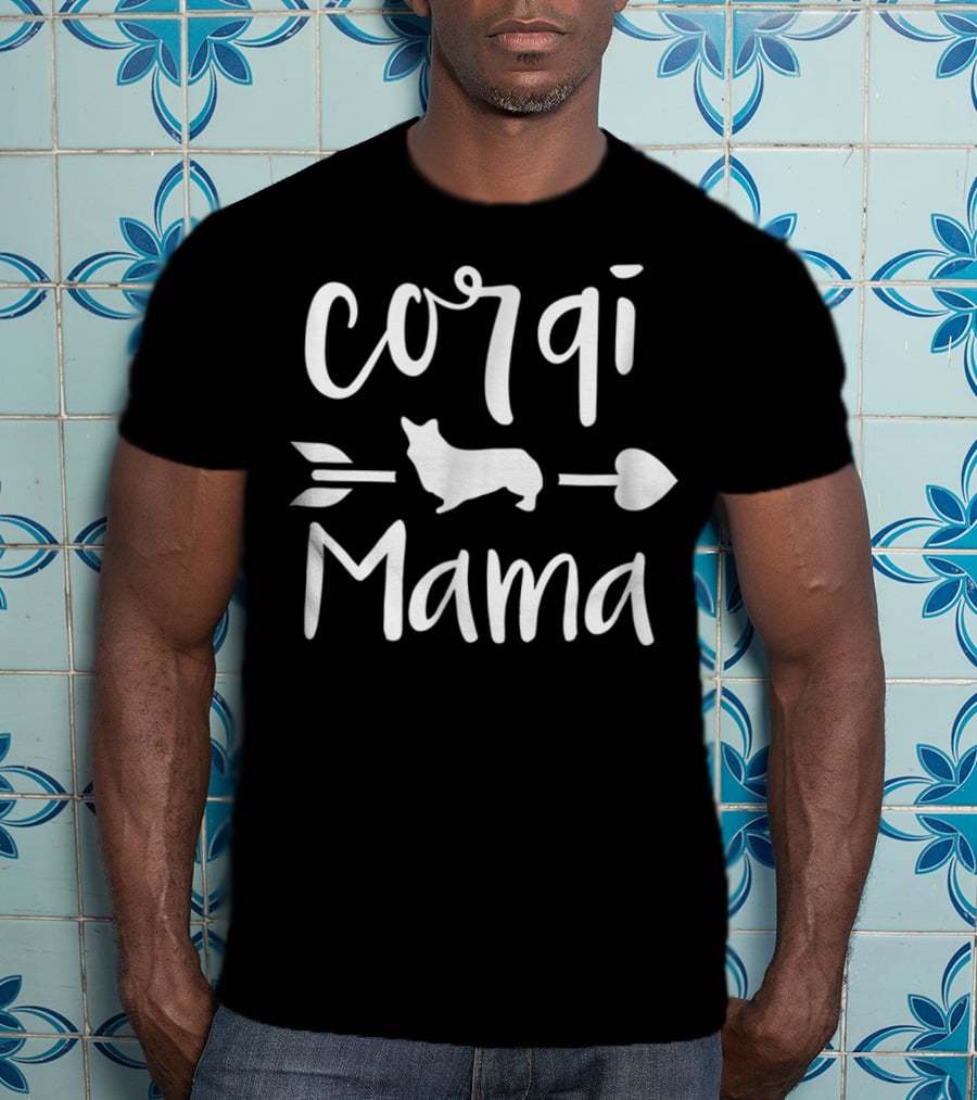 Corgi Mama Heart Arrow Dog Mom Tee92 T-Shirt