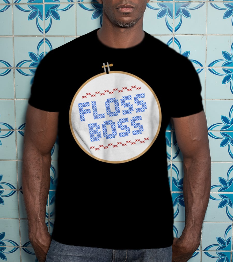 Floss Boss Cross Stitch Hoop For Crafty Woman Mom Or Grandma T-Shirt