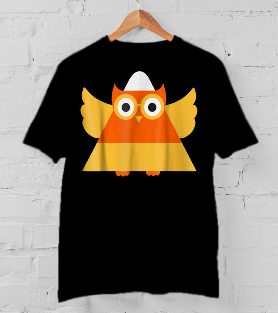 Cute Candy Corn Owl Halloween Costume Mom Matching T-Shirt