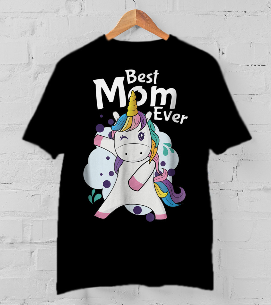 Best Mom Ever Cute Dancing Rainbow Unicorn T-Shirt