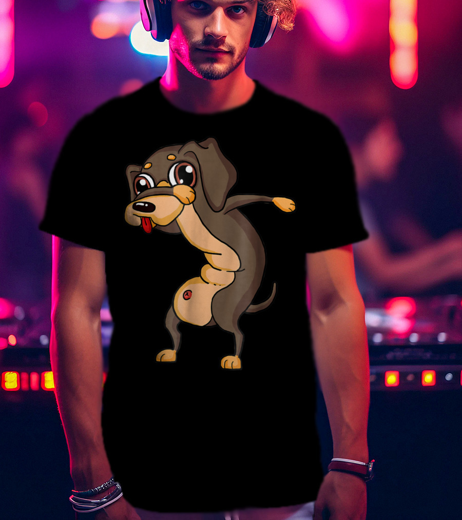 Dabbing Dachshund Doxie Dog Funny31 T-Shirt