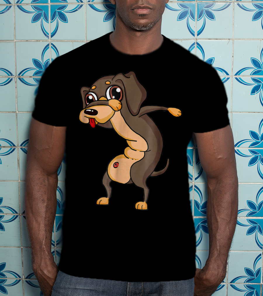 Dabbing Dachshund Doxie Dog Funny31 T-Shirt
