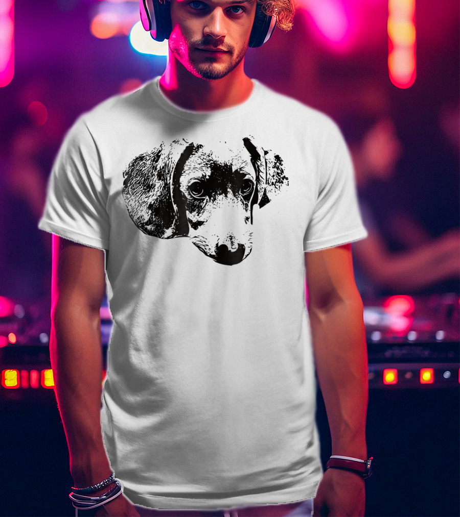 Dachshund Face Dog Mom Dad T-Shirt