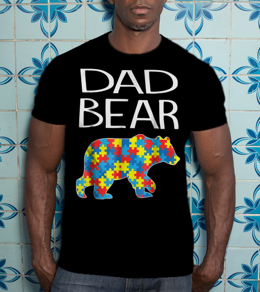 Dad Bear Autism Puzzle T-Shirt