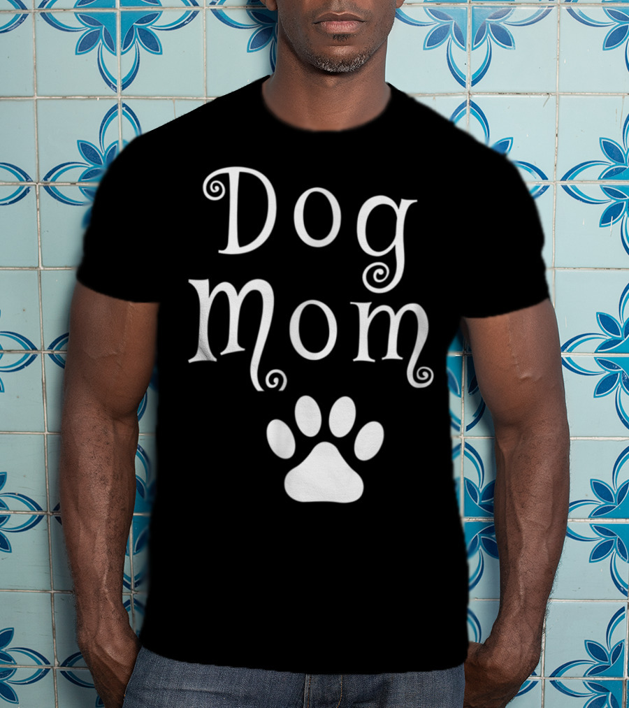 Dog Mom With Dog Paw T-Shirt