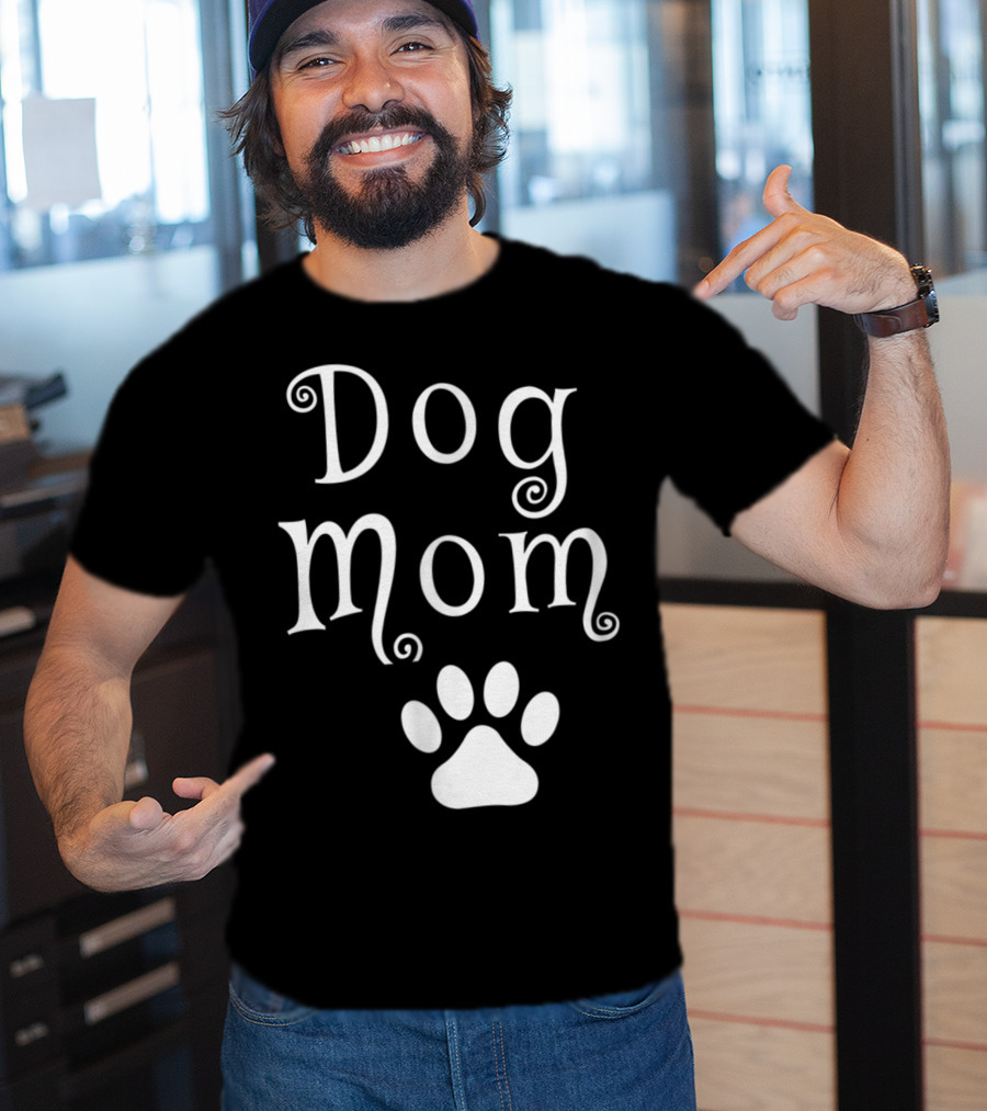 Dog Mom With Dog Paw T-Shirt