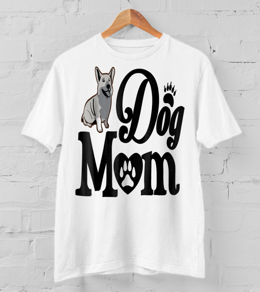 Dog Mom Paw Print German Shepherd T-Shirt