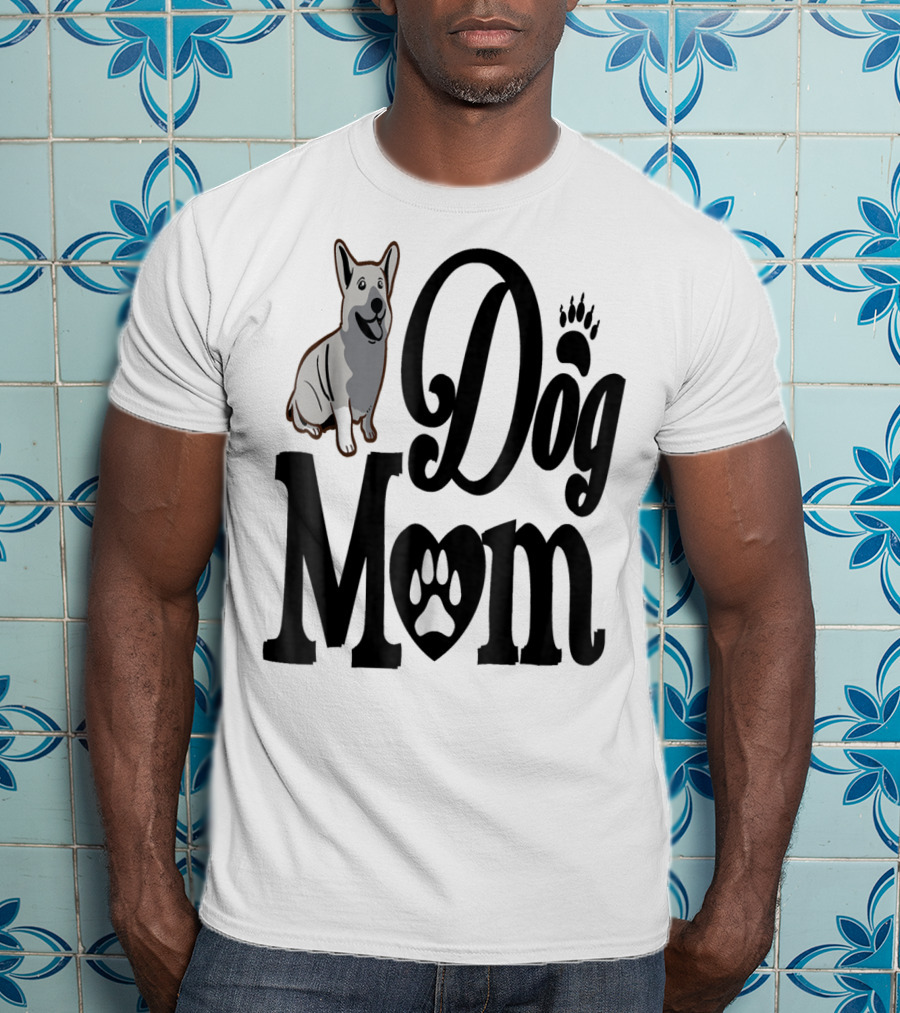Dog Mom Paw Print German Shepherd T-Shirt