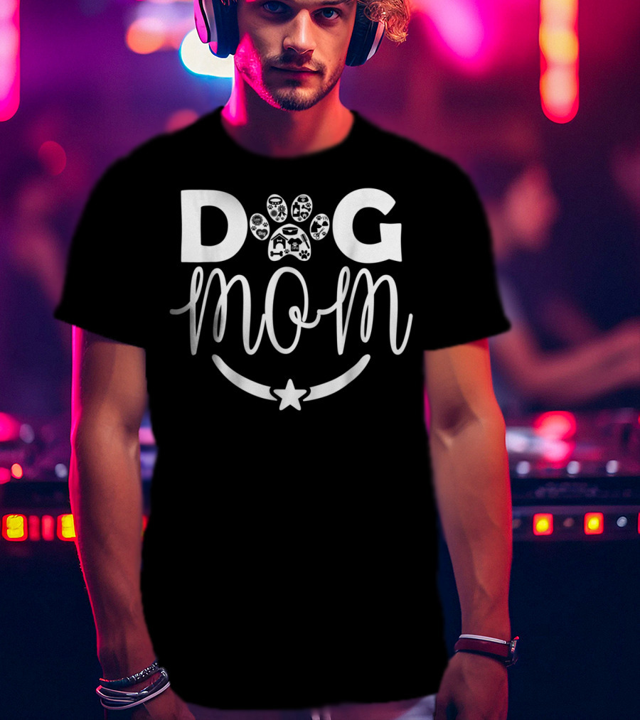 Dog Mom Perfect Funny Family Paw Print Star T-Shirt