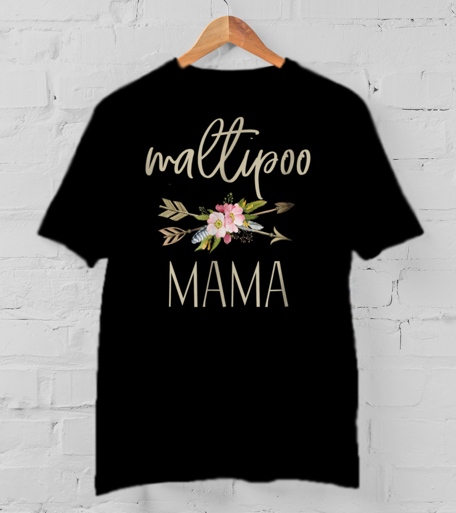 Maltipoo Mama Floral Arrow T-Shirt