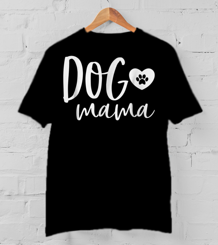 Dog Mama Dog Lover Heart Paw Prints T-Shirt