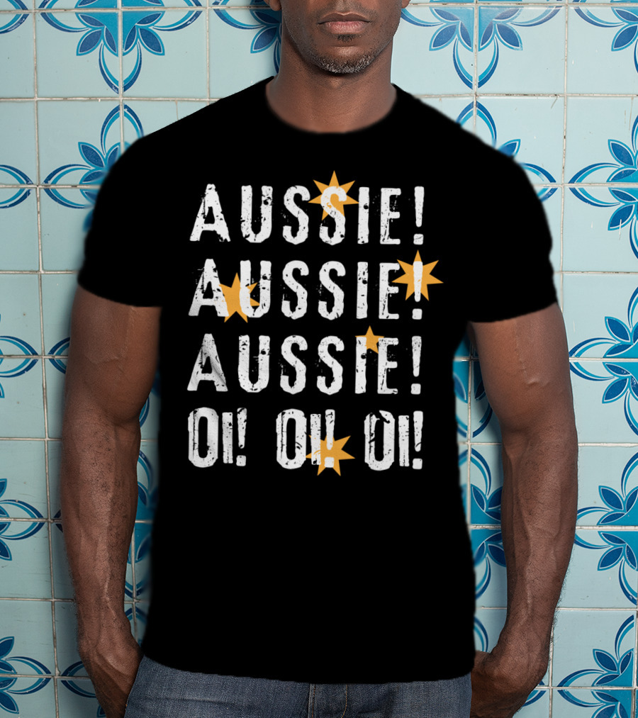 Aussie Aussie Aussie Oi Oi Oi Chant With Southern Cross Stars T-Shirt