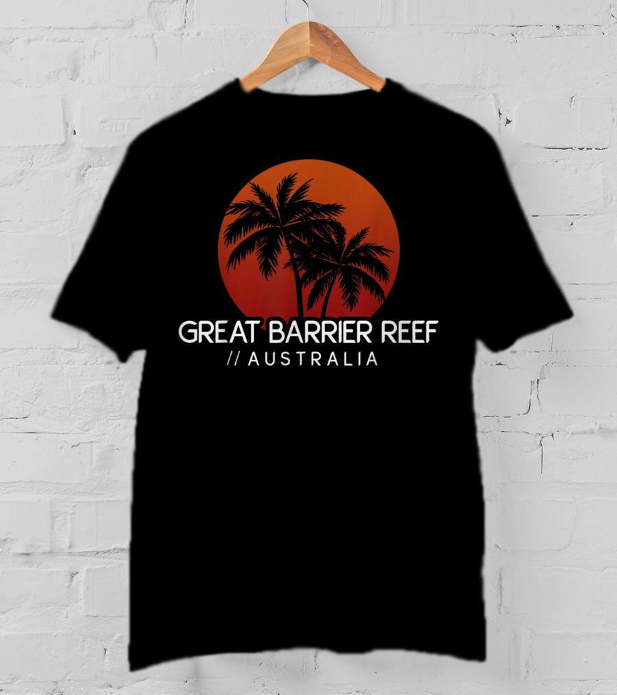 Great Barrier Reef Australia Sunset Palms T-Shirt