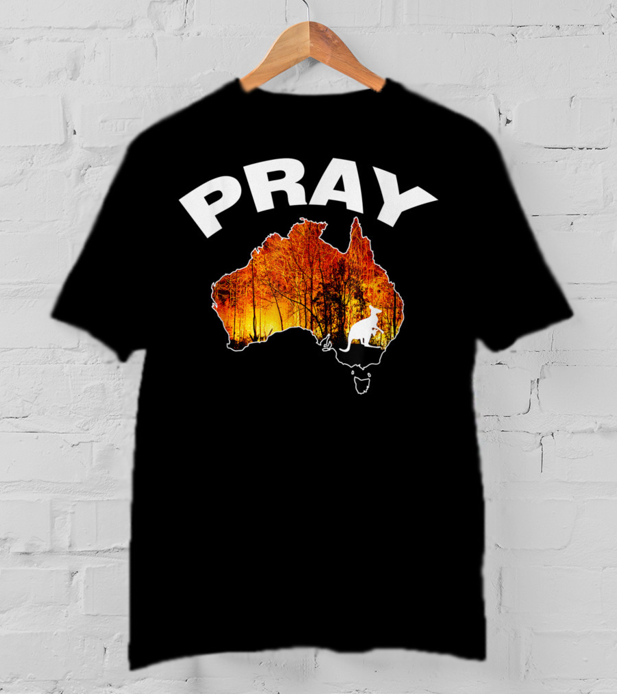 Pray Australia Bush Fire Awareness Kangaroo T-Shirt