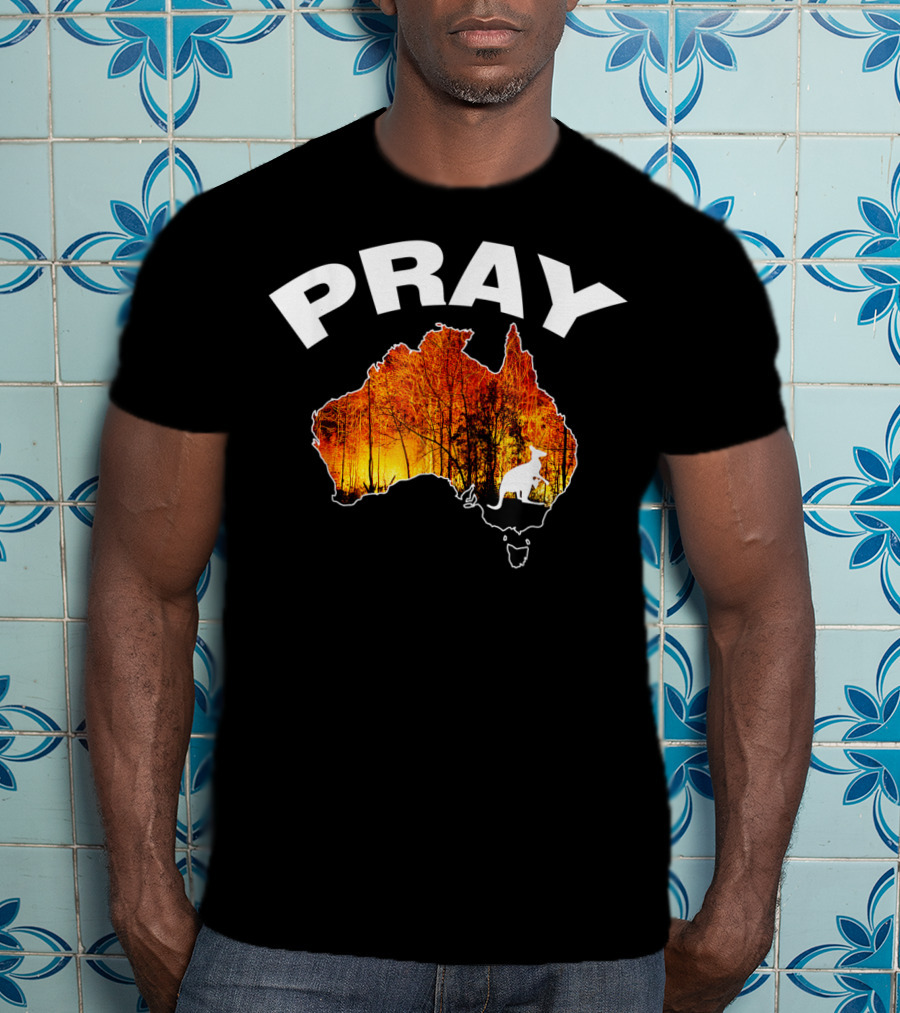 Pray Australia Bush Fire Awareness Kangaroo T-Shirt