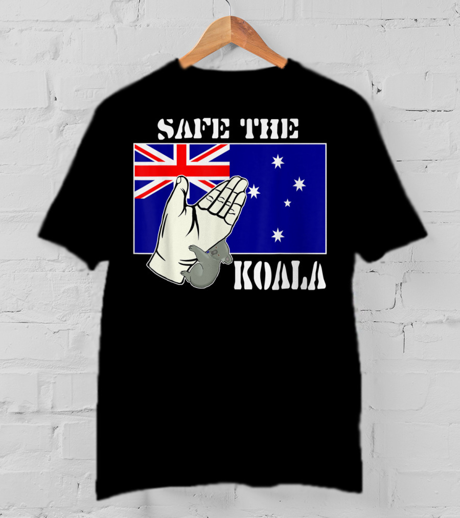 Safe The Koala Australia Flag Animal Welfare Koala T-Shirt