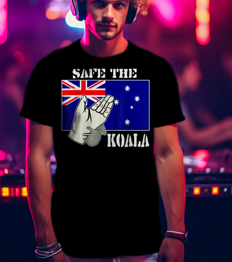 Safe The Koala Australia Flag Animal Welfare Koala T-Shirt
