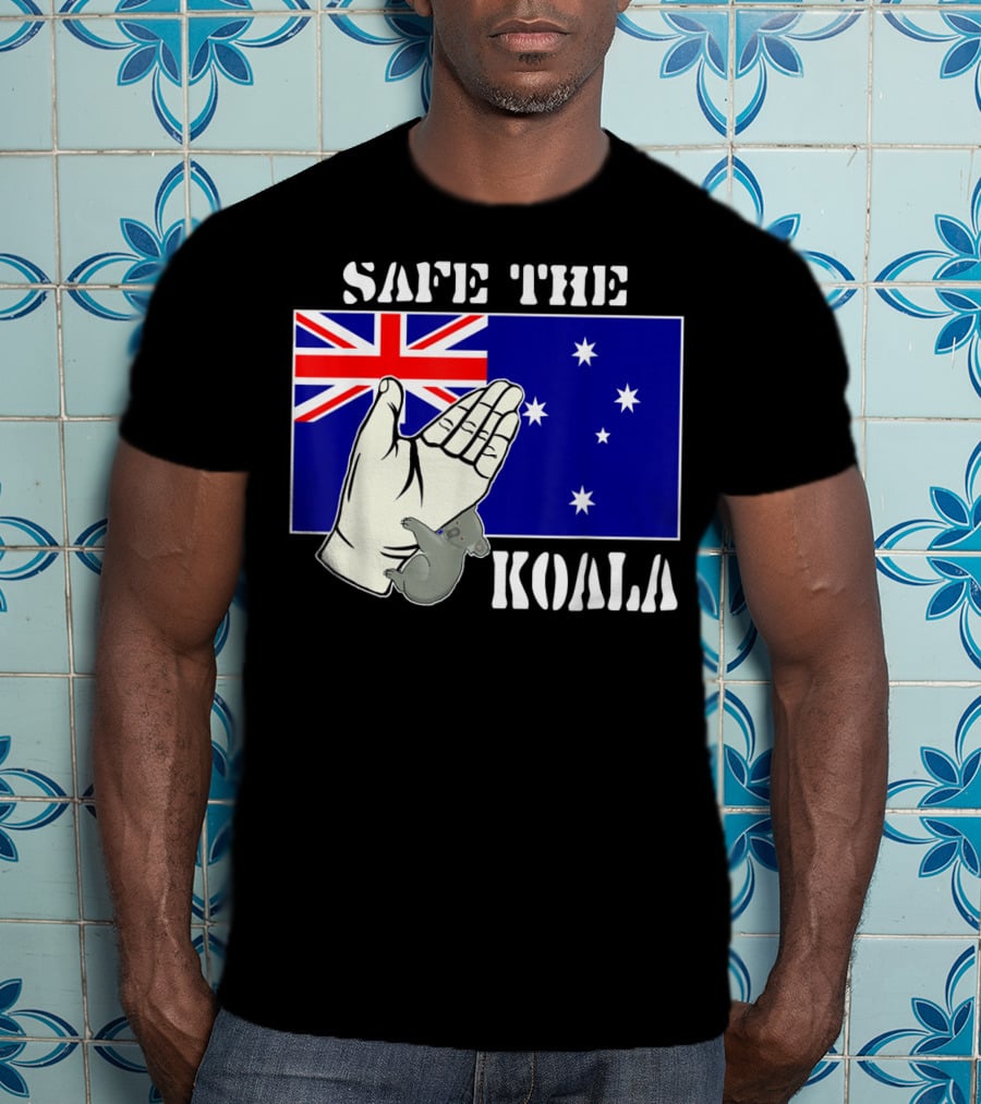 Safe The Koala Australia Flag Animal Welfare Koala T-Shirt
