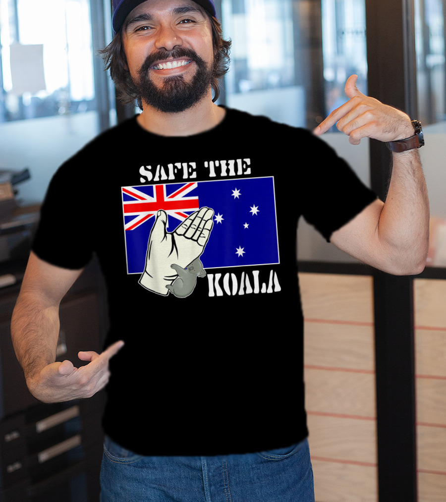 Safe The Koala Australia Flag Animal Welfare Koala T-Shirt