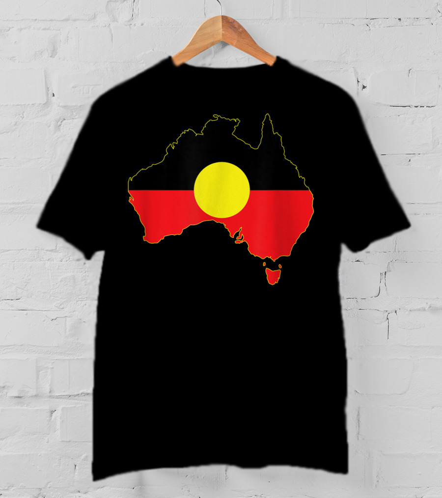 Aboriginal Flag Incorporated Map Of Australia T-Shirt
