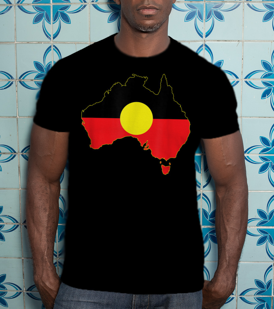 Aboriginal Flag Incorporated Map Of Australia T-Shirt