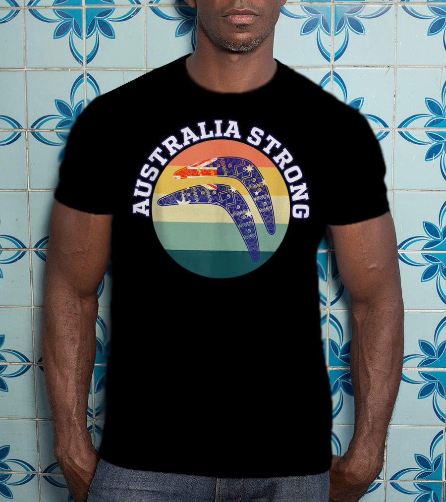 Australia Strong Boomerang Rainbow Circle T-Shirt