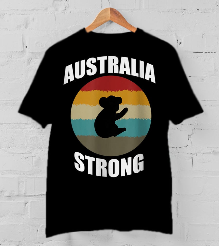 Australia Strong Koala Bear Retro Circle T-Shirt