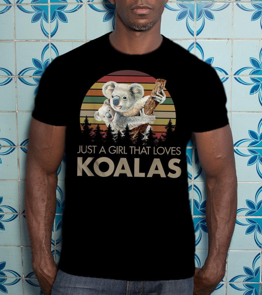 Just A Girl That Loves Koalas Retro Sunset Forest T-Shirt