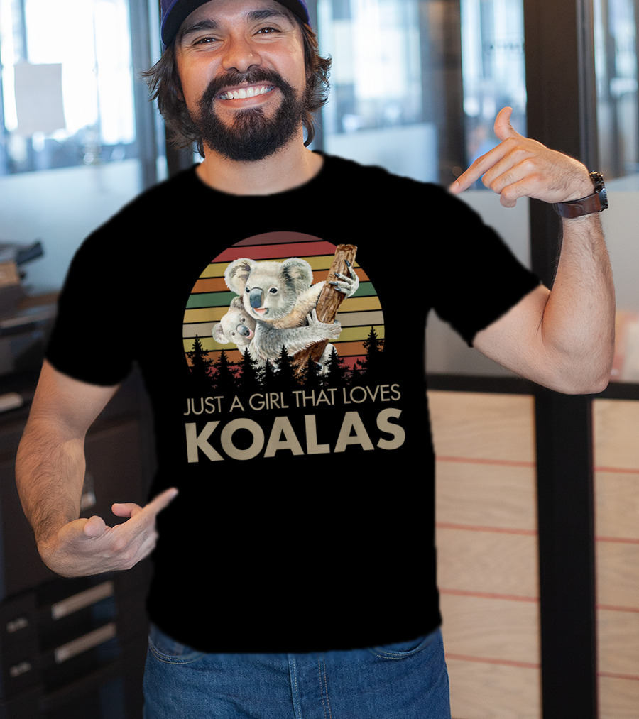 Just A Girl That Loves Koalas Retro Sunset Forest T-Shirt