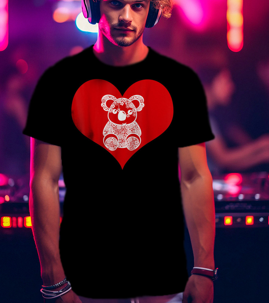Valentines Day Koala Love Heart Adorable Bear T-Shirt