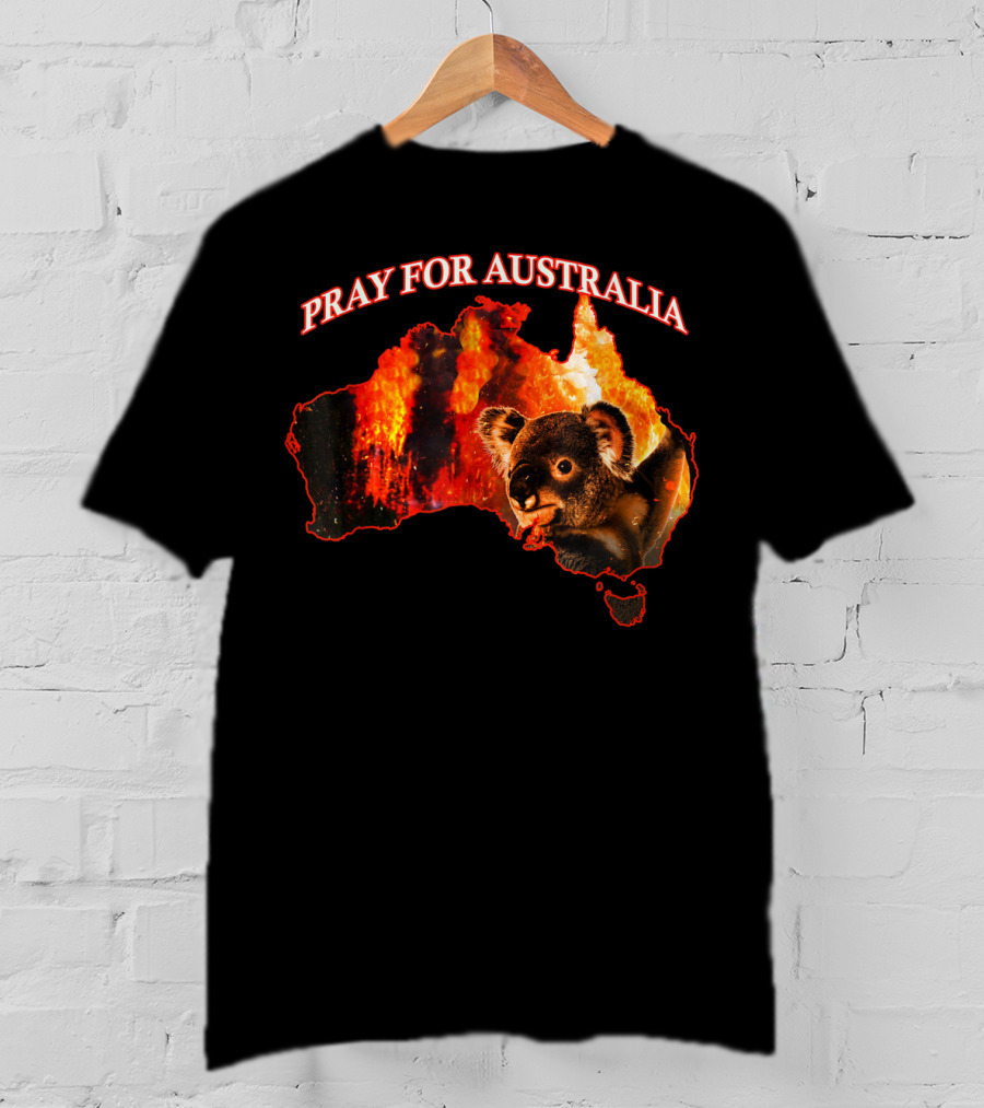 Pray For Australia Australian Koala Fire Map T-Shirt