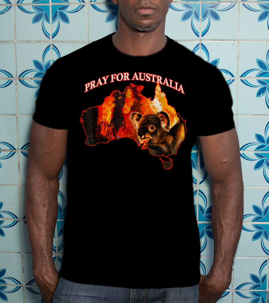 Pray For Australia Australian Koala Fire Map T-Shirt