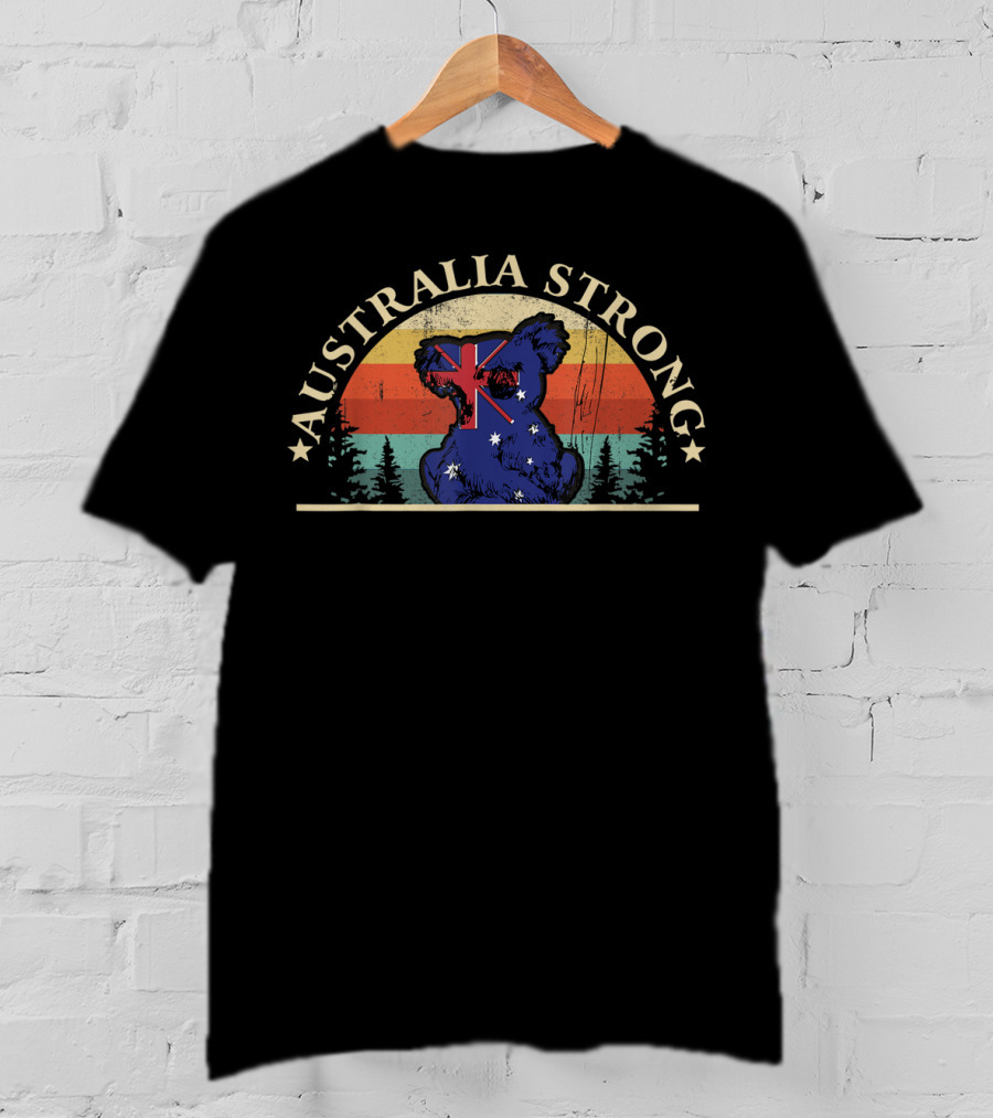 Australia Strong Koala Retro Support T-Shirt