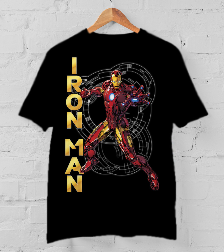 Marvel Avengers Assemble Iron Man Tech Suit Blueprint T-Shirt