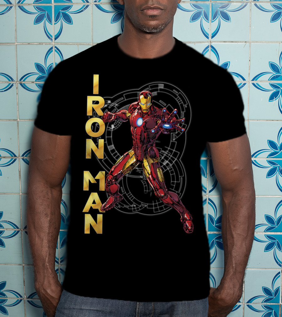 Marvel Avengers Assemble Iron Man Tech Suit Blueprint T-Shirt