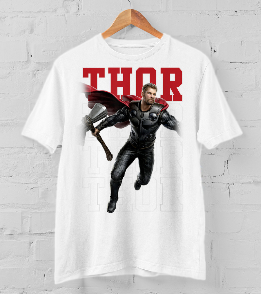 Marvel Avengers Endgame Thor Text Overlay Pose T-Shirt