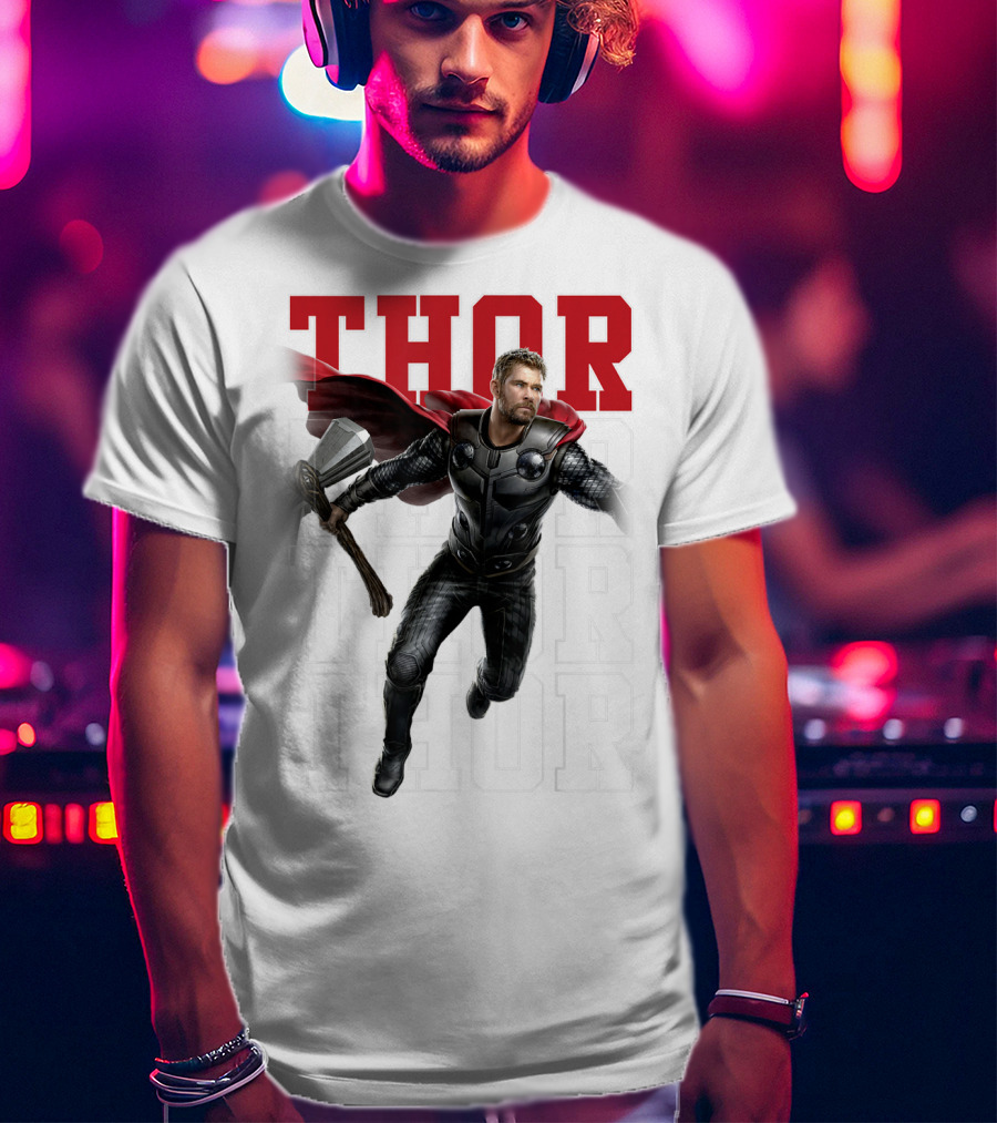 Marvel Avengers Endgame Thor Text Overlay Pose T-Shirt