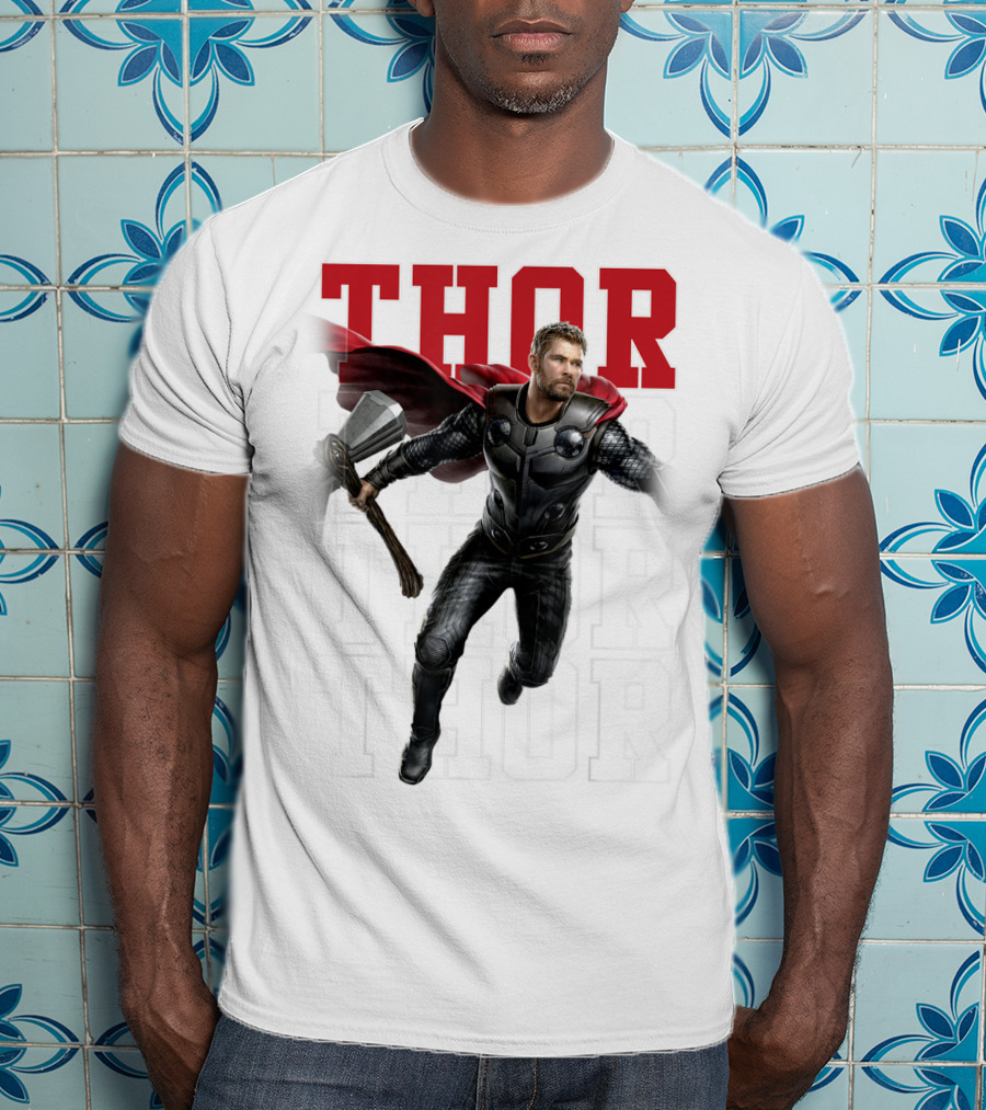 Marvel Avengers Endgame Thor Text Overlay Pose T-Shirt