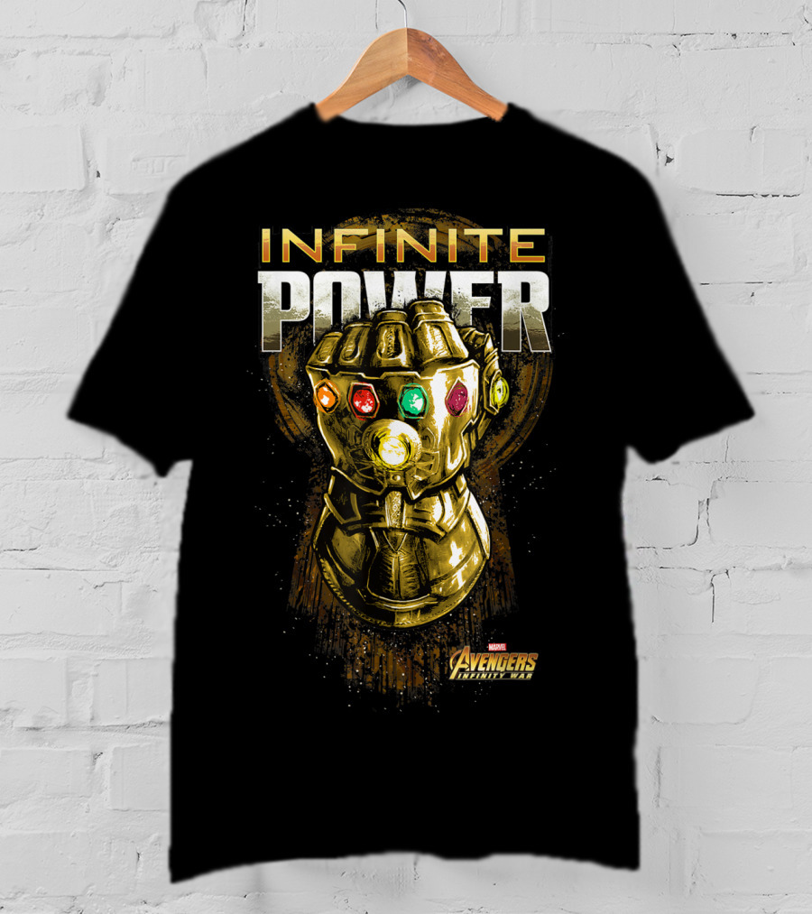 Infinite Power Gold Gauntlet Marvel Avengers Infinity War T-Shirt