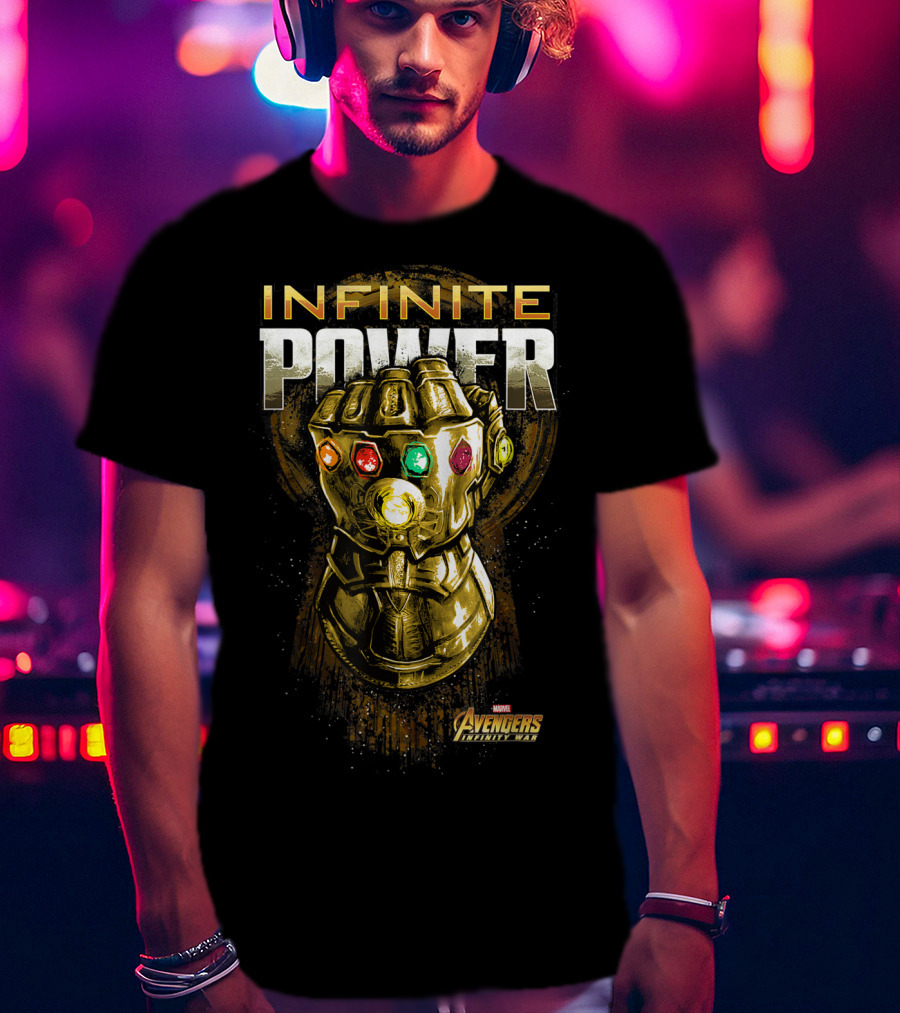 Infinite Power Gold Gauntlet Marvel Avengers Infinity War T-Shirt